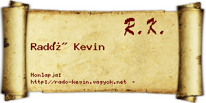 Radó Kevin névjegykártya