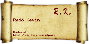 Radó Kevin névjegykártya